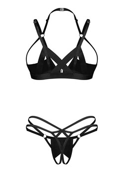 Obsessive komplet otwarty biustonosz i stringi z otwartym krokiem Keira Lise, Kolor czarny, Rozmiar S/M, Obsessive - id: 216648 - marki Obsessive - 186121741 Obsessive komplet otwarty biustonosz i stringi z otwartym krokiem Keira Lise, Kolor czarny, Rozmiar S/M, Obsessive ze sklepu Intymna w kategorii Komplety bielizny damskiej - zdjęcie 186121741