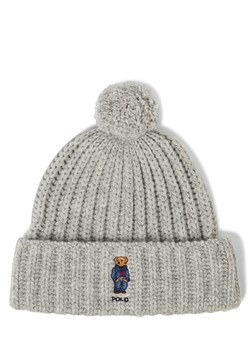 Polo Ralph Lauren Damska czapka wełniana - Denim Bear Kobiety Wełna jasny szary marmurkowy ze sklepu vangraaf w kategorii Czapki zimowe damskie - zdjęcie 186126151