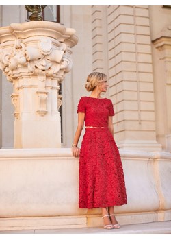 Mohito - Koronkowa spódnica midi - czerwony ze sklepu Mohito w kategorii Spódnice - zdjęcie 186127240