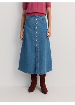 Reserved - Jeansowa spódnica midi z guzikami - niebieski - id: 9419B-50J - marki Reserved - 186128742 Reserved - Jeansowa spódnica midi z guzikami - niebieski ze sklepu Reserved w kategorii Spódnice - zdjęcie 186128742