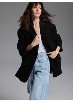 Reserved - Jednorzędowa marynarka oversize - czarny - id: YS846-99X - marki Reserved - 186129004 Reserved - Jednorzędowa marynarka oversize - czarny ze sklepu Reserved w kategorii Marynarki damskie - zdjęcie 186129004