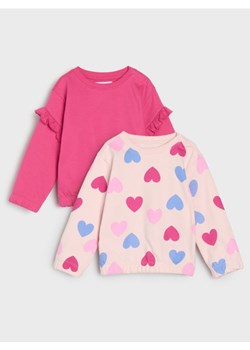 Sinsay - Bluzy wykończone elastyczną gumką 2 pack - różowy ze sklepu Sinsay w kategorii Bluzy dziewczęce - zdjęcie 186130141