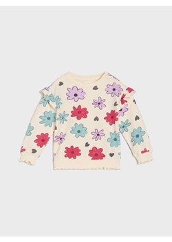 Sinsay - Luźna bluza z ozdobnymi falbanami - kremowy ze sklepu Sinsay w kategorii Bluzy i swetry - zdjęcie 186130142