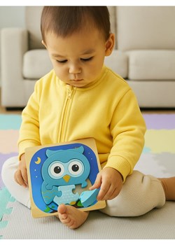 Sinsay - Drewniane puzzle - Sówka - niebieski - id: 850HI-50X - marki Sinsay - 186130321 Sinsay - Drewniane puzzle - Sówka - niebieski ze sklepu Sinsay w kategorii Zabawki - zdjęcie 186130321