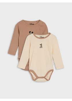 Sinsay - Bawełniane body 2 pack Mickey Mouse - beżowy ze sklepu Sinsay w kategorii Odzież dla niemowląt - zdjęcie 186130361