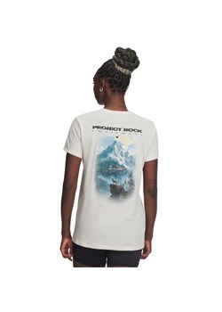 Damski t-shirt z nadrukiem Under Armour Project Rock Graphic - biały ze sklepu Sportstylestory.com w kategorii Bluzki damskie - zdjęcie 186132474