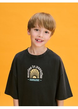 Reserved - Bawełniany t-shirt oversize - czarny ze sklepu Reserved w kategorii T-shirty chłopięce - zdjęcie 186135660