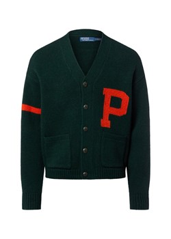 Polo Ralph Lauren Męski kardigan Mężczyźni Wełna jodłowy jednolity ze sklepu vangraaf w kategorii Swetry męskie - zdjęcie 186137874