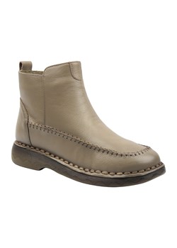 Lekkie, Wygodne Botki Damskie - Cambell 25-15304 Khaki Na Zamek ze sklepu ulubioneobuwie w kategorii Botki - zdjęcie 186139252