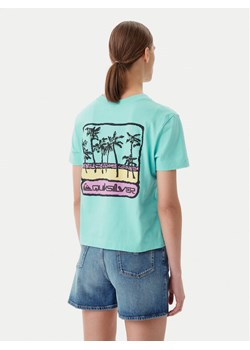 Quiksilver T-Shirt EQWZT03181 Turkusowy Relaxed Fit ze sklepu MODIVO w kategorii Bluzki damskie - zdjęcie 186140841