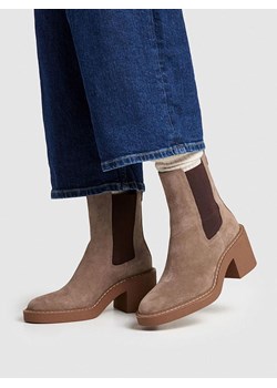 Pepe Jeans FOOTWEAR Skórzane sztyblety w kolorze szarobrązowym ze sklepu Limango Polska w kategorii Botki - zdjęcie 186144190