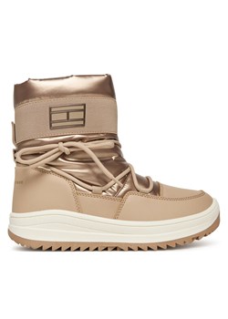 Śniegowce Tommy Hilfiger Snow Boot T3A5-34052-1474 D Beżowy ze sklepu eobuwie.pl w kategorii Buty zimowe dziecięce - zdjęcie 186144743