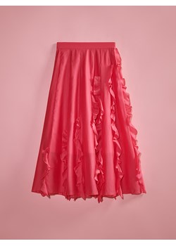 Reserved - Spódnica midi z lyocellu - intensywny róż ze sklepu Reserved w kategorii Spódnice - zdjęcie 186145864