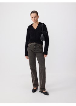 Reserved - Jeansy straight z wysokim stanem - szary ze sklepu Reserved w kategorii Jeansy damskie - zdjęcie 186146200