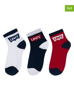 Levi&apos;s Kids Skarpety (3 pary) w kolorze biało-granatowo-czerwonym ze sklepu Limango Polska w kategorii Skarpetki dziecięce - zdjęcie 186146361