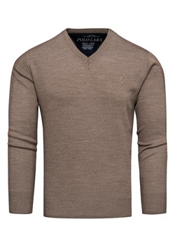 Sweter męski w serek brązowy Recea ze sklepu Recea.pl w kategorii Swetry męskie - zdjęcie 186147143