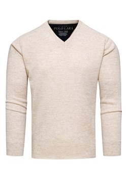 Sweter męski w serek beżowy Recea ze sklepu Recea.pl w kategorii Swetry męskie - zdjęcie 186147144
