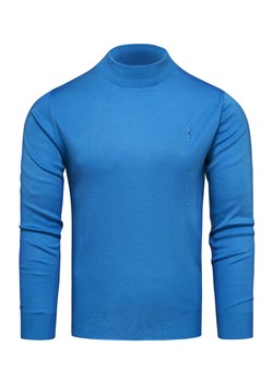 Sweter męski półgolf niebieski Recea ze sklepu Recea.pl w kategorii Swetry męskie - zdjęcie 186147150