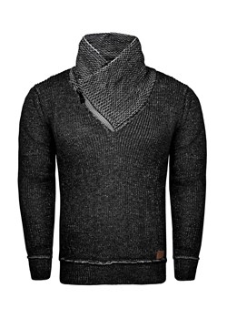 Sweter męski z kominem czarny Recea ze sklepu Recea.pl w kategorii Swetry męskie - zdjęcie 186147152