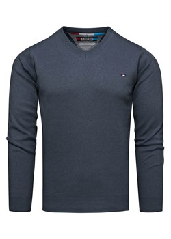 Sweter męski w serek granatowy Recea ze sklepu Recea.pl w kategorii Swetry męskie - zdjęcie 186147162