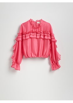 Reserved - Bluzka z lyocellu - intensywny róż - id: 176EN-42X - marki Reserved - 186148384 Reserved - Bluzka z lyocellu - intensywny róż ze sklepu Reserved w kategorii Bluzki damskie - zdjęcie 186148384
