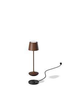 Designerska lampa stołowa LED bezprzewodowa do restauracji LUNA MICRO corten - efekt rdzy 6 sztuk/komplet ze sklepu Lysne w kategorii Lampy stołowe - zdjęcie 186149454