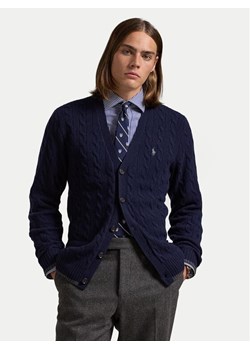 Polo Ralph Lauren Kardigan 710949808001 Granatowy Regular Fit ze sklepu MODIVO w kategorii Swetry męskie - zdjęcie 186151274