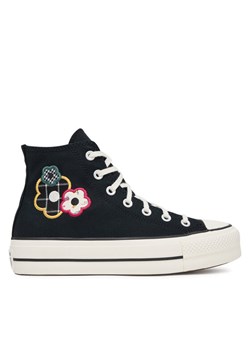 Converse Trampki Chuck Taylor All Star Lift Platform Floral Patchwork A15534C Czarny ze sklepu MODIVO w kategorii Trampki damskie - zdjęcie 186151280