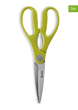 Ibili Nożyczki kuchenne (2 szt.) w kolorze srebrno-zielonym - dł. 21,5 cm ze sklepu Limango Polska w kategorii Akcesoria kuchenne - zdjęcie 186154574