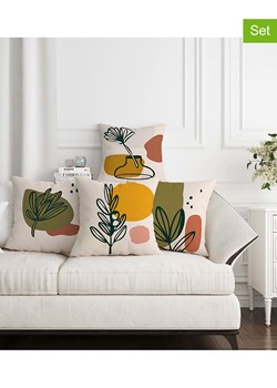 ABERTO DESIGN Poszewki (4 szt.) w kolorze biało-oliwkowym na poduszkę ze sklepu Limango Polska w kategorii Poduszki dekoracyjne - zdjęcie 186156663