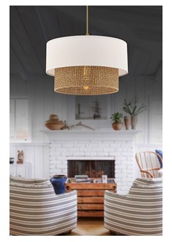 ABERTO DESIGN Lampa wisząca w kolorze biało-beżowym - wys. 65 x Ø 30 cm ze sklepu Limango Polska w kategorii Oświetlenie - zdjęcie 186156673