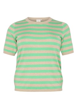 KAFFE curve Sweter w kolorze zielono-beżowym ze sklepu Limango Polska w kategorii Swetry damskie - zdjęcie 186156794