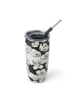S&apos;well Kubek termiczny &quot;Charcoal Bloom&quot; w kolorze czarno-białym - 700 ml ze sklepu Limango Polska w kategorii Kubki termiczne - zdjęcie 186157243