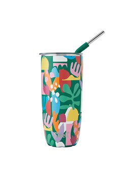 S&apos;well Kubek termiczny &quot;Paper Cutouts&quot; w kolorze zielonym ze wzorem - 700 ml ze sklepu Limango Polska w kategorii Kubki termiczne - zdjęcie 186157261
