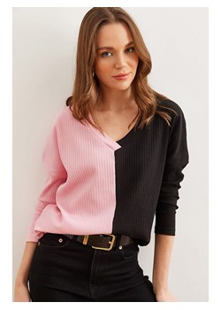 trendyol Bluzka w kolorze czarno-jasnoróżowym ze sklepu Limango Polska w kategorii Bluzki damskie - zdjęcie 186158572