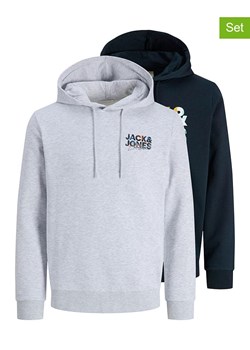 Jack &amp; Jones Bluzy (2 szt.) w kolorze granatowym i jasnoszarym ze sklepu Limango Polska w kategorii Bluzy męskie - zdjęcie 186159630