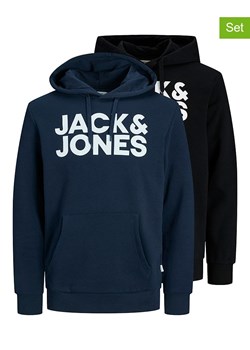 Jack &amp; Jones Bluzy (2 szt.) w kolorze czarnym i granatowym ze sklepu Limango Polska w kategorii Bluzy męskie - zdjęcie 186160422