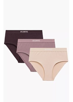 Atlantic 3-pack bawełniane figi damskie Maxi 3CLP-009-ROSC/WIN/BEZC, Kolor beżowo-bordowy, Rozmiar S, ATLANTIC ze sklepu Intymna w kategorii Majtki damskie - zdjęcie 186162142