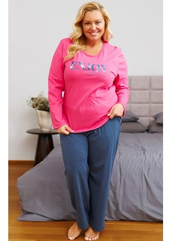 Doctor Nap piżama damska plus size PB.7328, Kolor różowo-granatowy, Rozmiar L, Doctor Nap ze sklepu Intymna w kategorii Piżamy damskie - zdjęcie 186162514