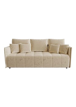 Beżowa rozkładana sofa welurowa W5-C93 ze sklepu Edinos.pl w kategorii Sofy i kanapy - zdjęcie 186163993