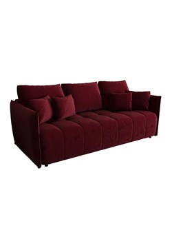 Czerwona welurowa sofa z funkcją spania P1-S38 - id: 53020 - marki Elior - 186164011 Czerwona welurowa sofa z funkcją spania P1-S38 ze sklepu Edinos.pl w kategorii Sofy i kanapy - zdjęcie 186164011