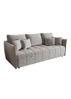 Jasnoszara welurowa sofa z pojemnikiem na pościel F2-A50 - id: 53022 - marki Elior - 186164020 Jasnoszara welurowa sofa z pojemnikiem na pościel F2-A50 ze sklepu Edinos.pl w kategorii Sofy i kanapy - zdjęcie 186164020
