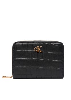 Portfel Calvin Klein Ck Croc Medium Flap Zip Around LV04F1095G Czarny ze sklepu eobuwie.pl w kategorii Portfele damskie - zdjęcie 186166852