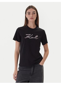 KARL LAGERFELD T-Shirt A4W17052 Czarny Regular Fit ze sklepu MODIVO w kategorii Bluzki damskie - zdjęcie 186167460