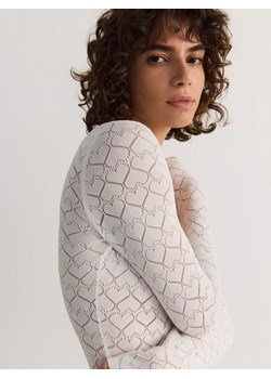 Reserved - Żakardowa bluzka w serca - biały - id: 178EN-00X - marki Reserved - 186168962 Reserved - Żakardowa bluzka w serca - biały ze sklepu Reserved w kategorii Bluzki damskie - zdjęcie 186168962