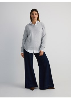 Reserved - Jeansy wide leg z przeszyciem - granatowy ze sklepu Reserved w kategorii Jeansy damskie - zdjęcie 186169151