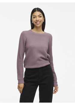 Vila Sweter damski - VIDalo Kobiety Bawełna brudny róż wypukły wzór tkaniny ze sklepu vangraaf w kategorii Swetry damskie - zdjęcie 186169433