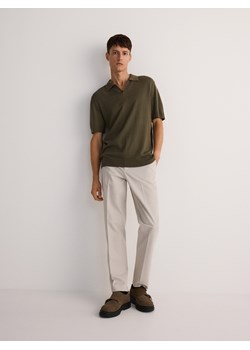 Reserved - Sweter polo z lnem - jasny zielony - id: 504CC-97X - marki Reserved - 186170393 Reserved - Sweter polo z lnem - jasny zielony ze sklepu Reserved w kategorii Swetry męskie - zdjęcie 186170393