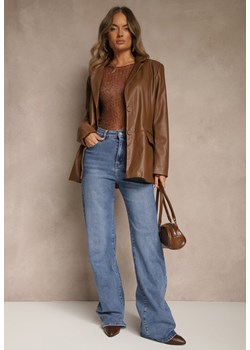 Niebieskie Szerokie Jeansy High Waist z Wiskozą Isofara ze sklepu renee.pl w kategorii Jeansy damskie - zdjęcie 186171592