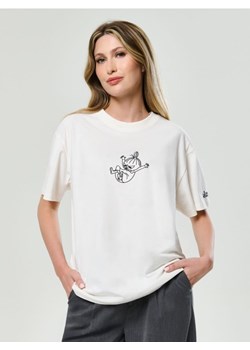 Sinsay - Bawełniana koszulka z nadrukiem The Moomins - kremowy ze sklepu Sinsay w kategorii Bluzki damskie - zdjęcie 186173071